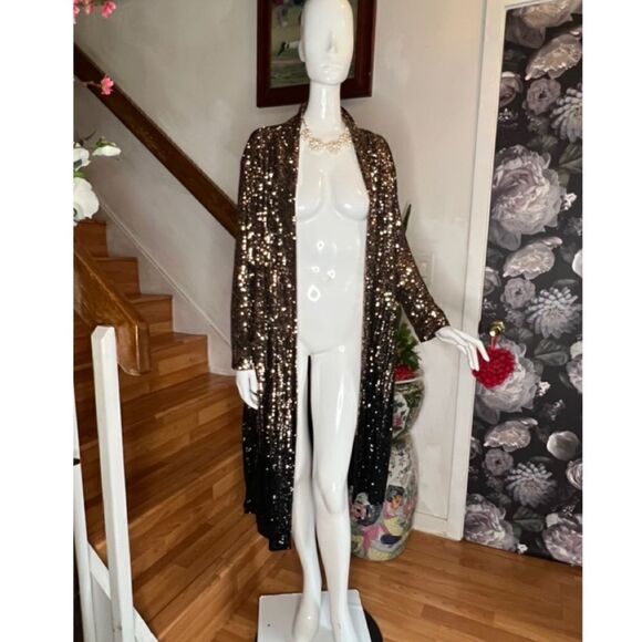 Anthropologie BB Dakota Dulcinea Sequined Duster Jacket - Picture 3 of 6